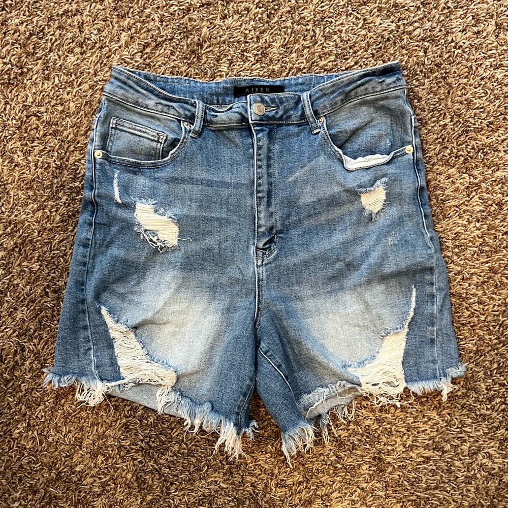 Risen Distressed Jean Shorts